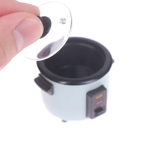 1/12 Mini Miniature Rice Cooker With Rice Spoon - Image 3