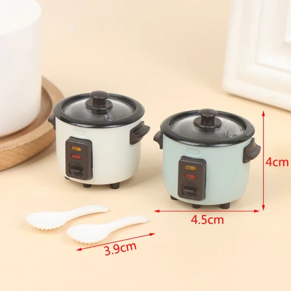 1/12 Mini Miniature Rice Cooker With Rice Spoon - Image 6