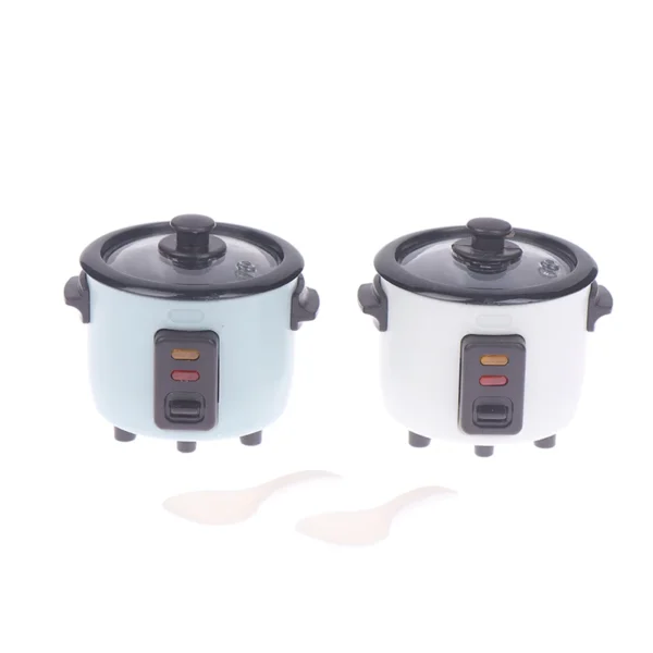 1/12 Mini Miniature Rice Cooker With Rice Spoon - Image 7