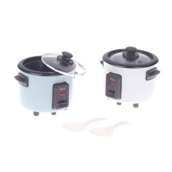 1/12 Mini Miniature Rice Cooker With Rice Spoon - Image 8