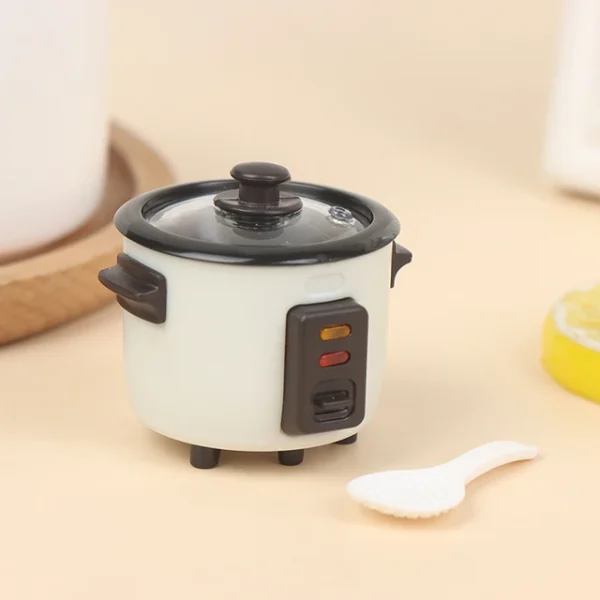 1/12 Mini Miniature Rice Cooker With Rice Spoon