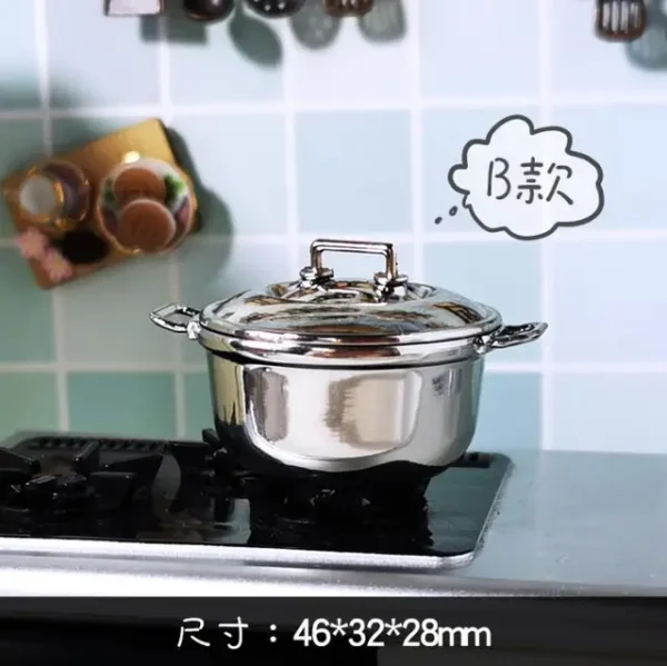 Miniature Mini Metal Pot with cover - Image 8