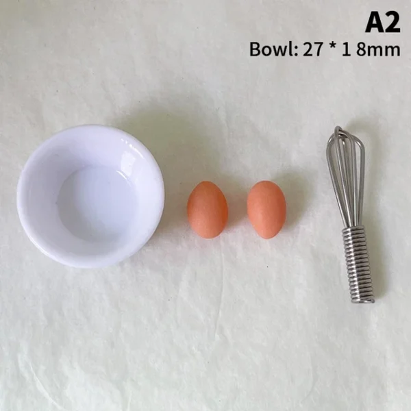 Miniature Egg with Egg Trays Bowl Whisk 1:12 - Image 8